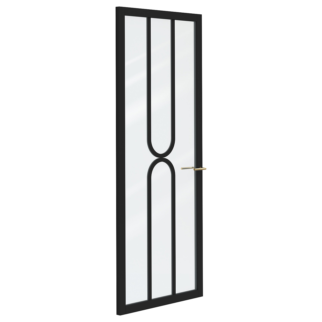 Binnendeur Skantrae SSL 14520 Blank Glas Zwart Gelakt